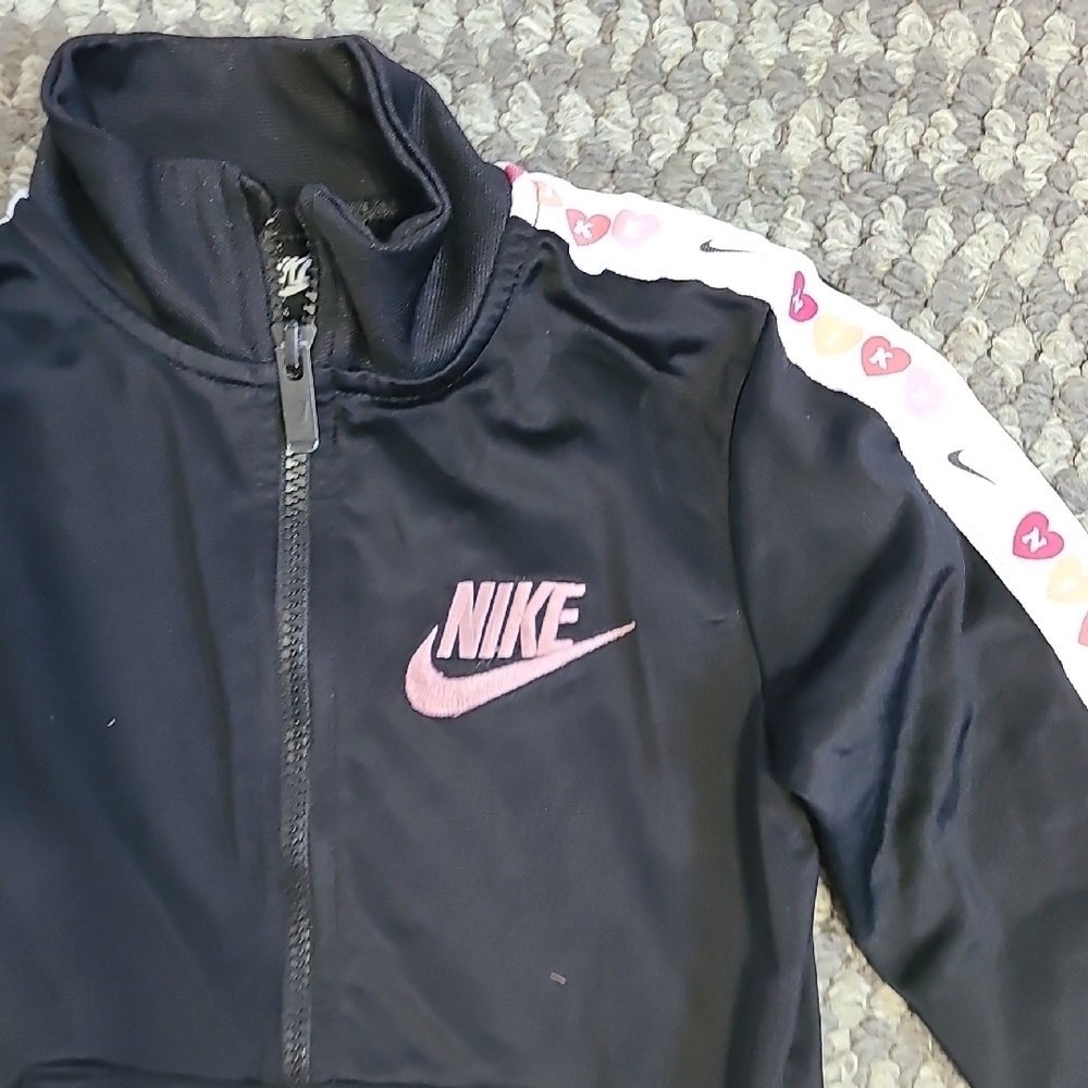 Nike Kids Black Jacket with Pink and Gray Accents